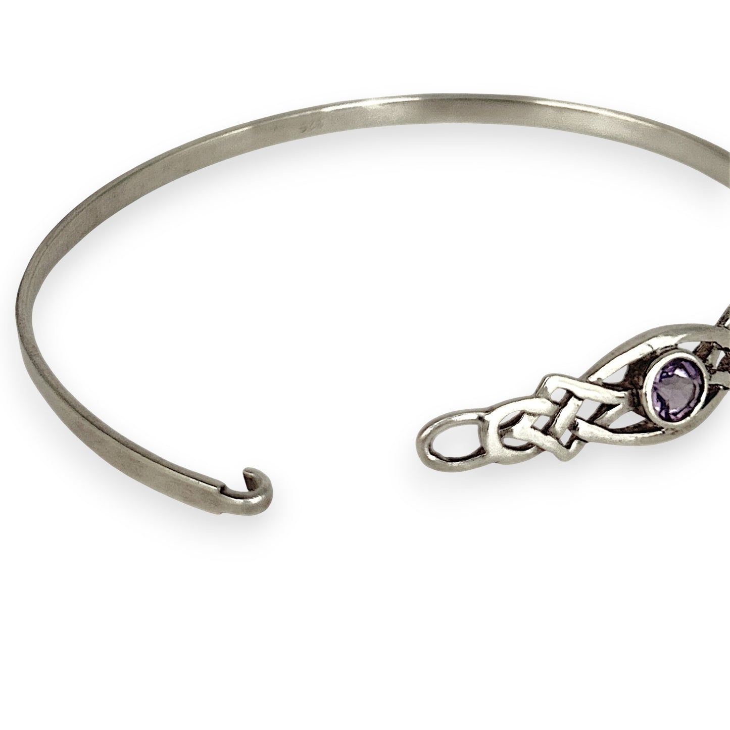 SILVER DEAL | Sterling Silver - Whispering Violets Amethyst Bangle 62.9mm