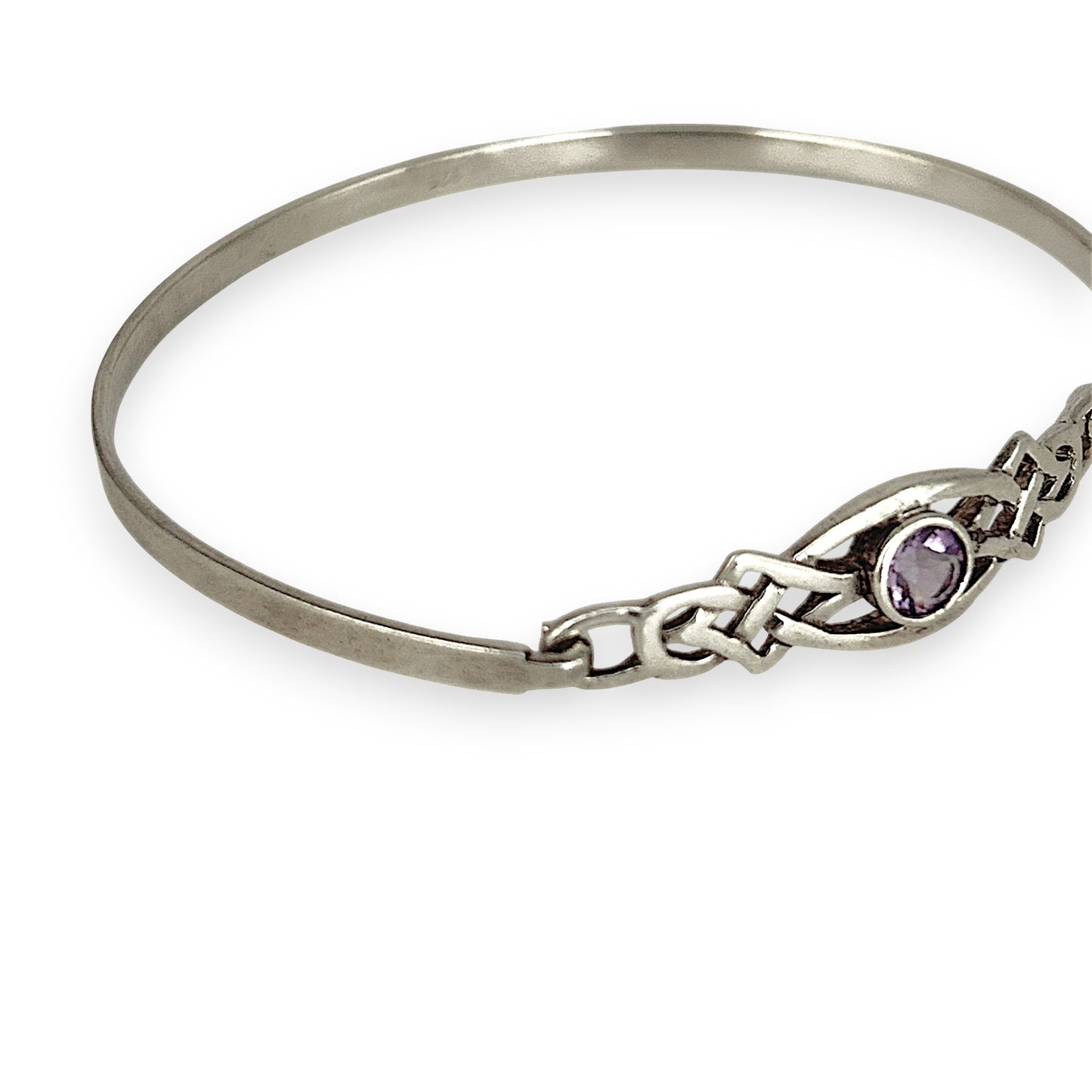 SILVER DEAL | Sterling Silver - Whispering Violets Amethyst Bangle 62.9mm