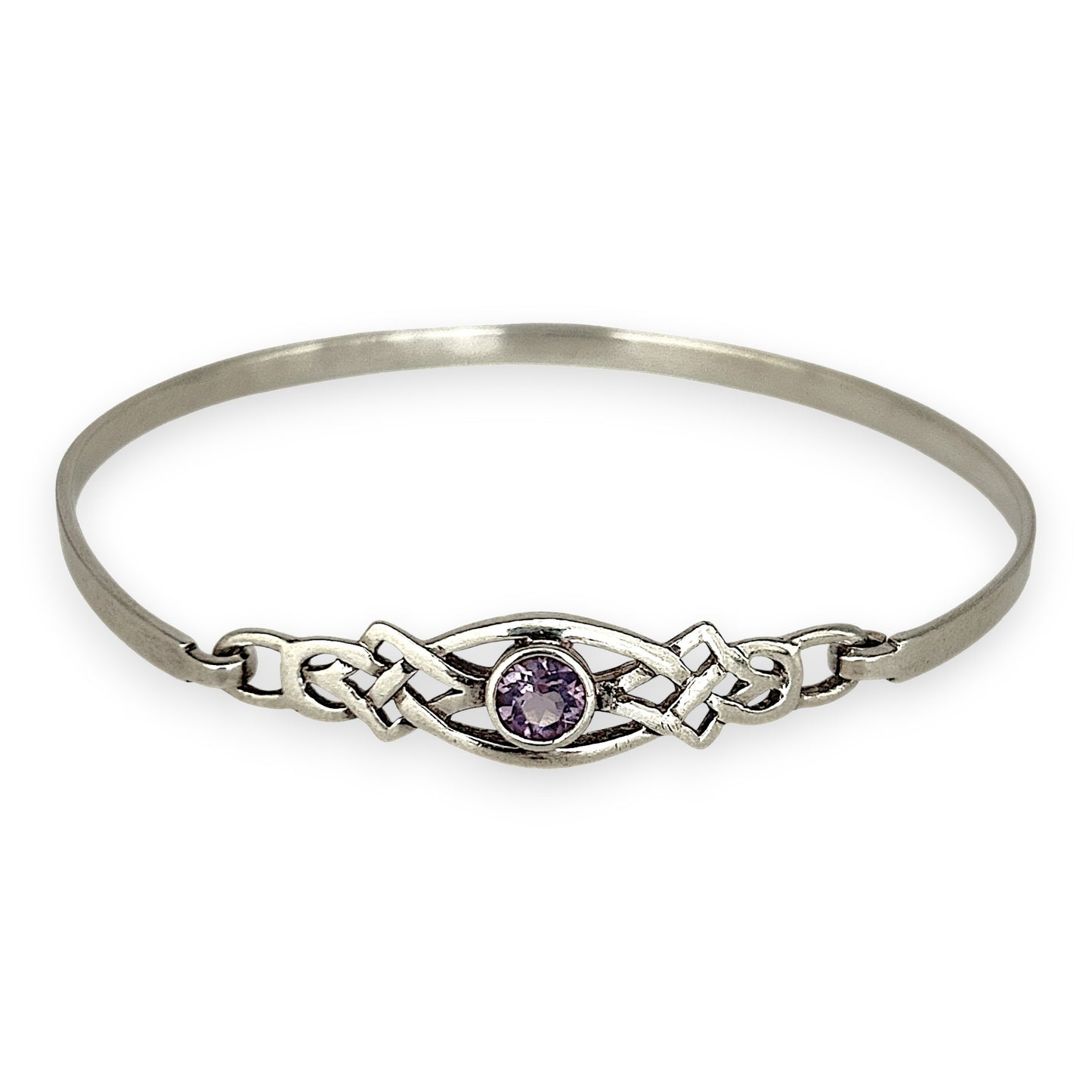 SILVER DEAL | Sterling Silver - Whispering Violets Amethyst Bangle 62.9mm