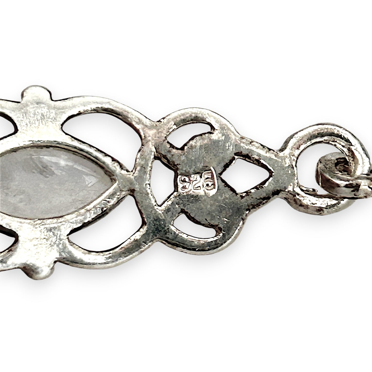 SILVER DEAL | Sterling Silver Moonlace Marquise Oval Bangle 61.2mm