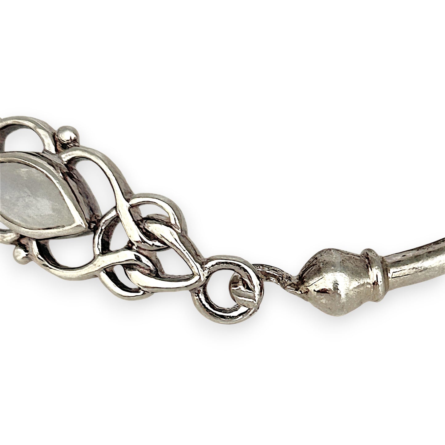 SILVER DEAL | Sterling Silver Moonlace Marquise Oval Bangle 61.2mm