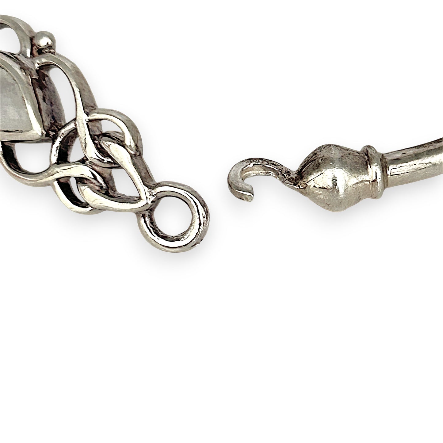 SILVER DEAL | Sterling Silver Moonlace Marquise Oval Bangle 61.2mm