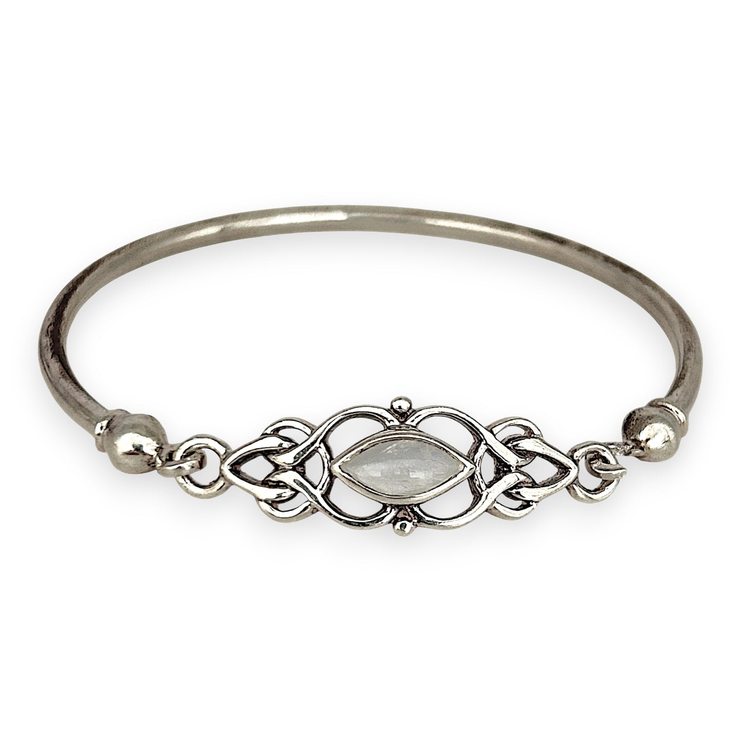 SILVER DEAL | Sterling Silver Moonlace Marquise Oval Bangle 61.2mm