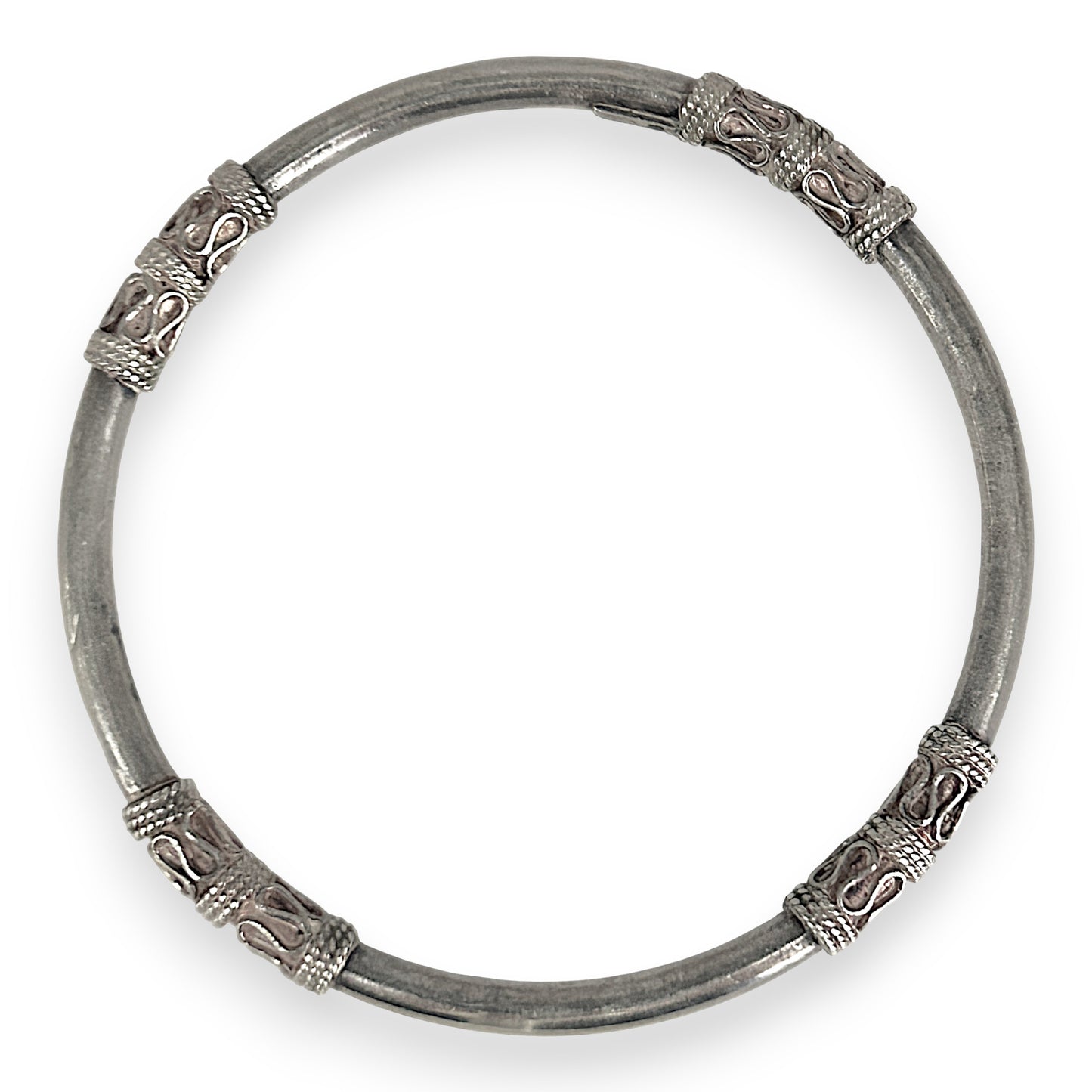SILVER DEAL | Sterling Silver Raised Pattern Bangle 62.7mm