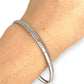SILVER DEAL | Sterling Silver diamond-cut texture Bangle 64.9mm