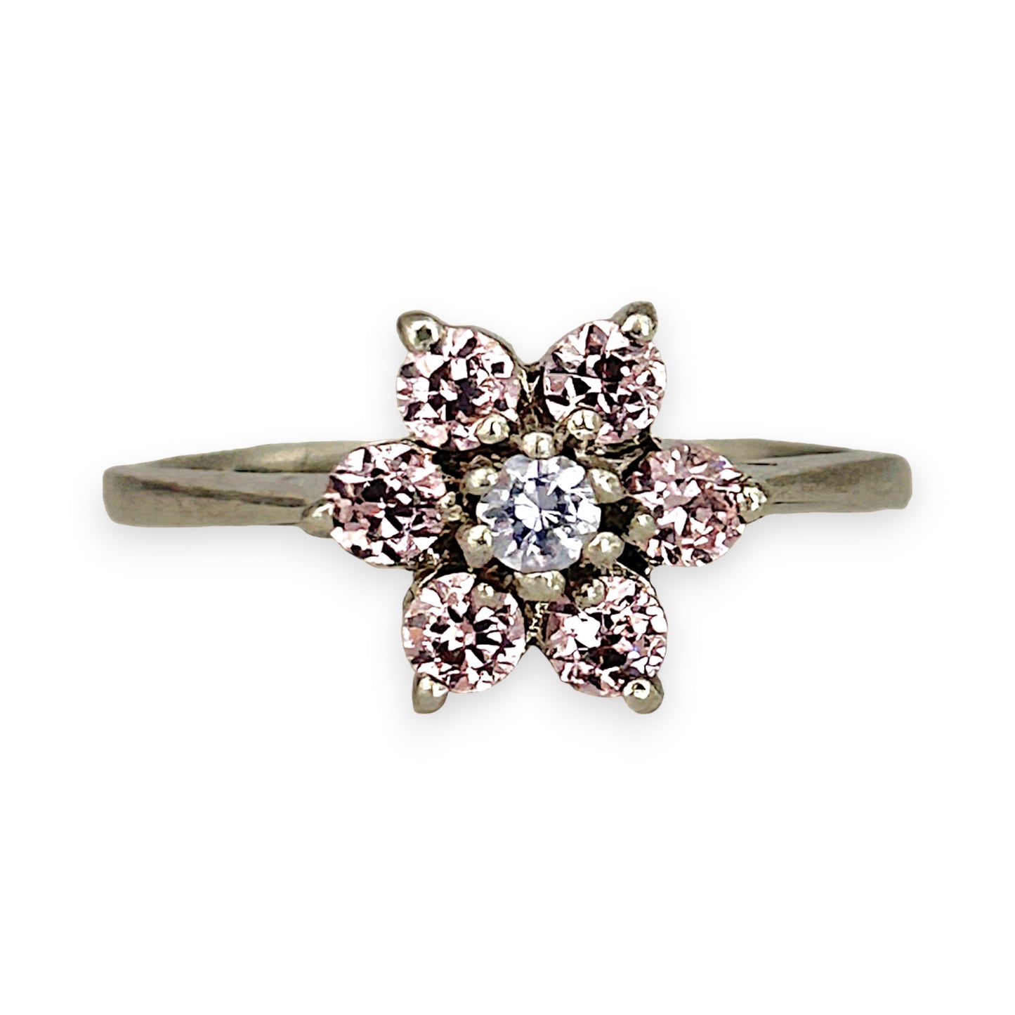 SILVER DEAL | Sterling Silver Floral Spark Ring Size O 1/2