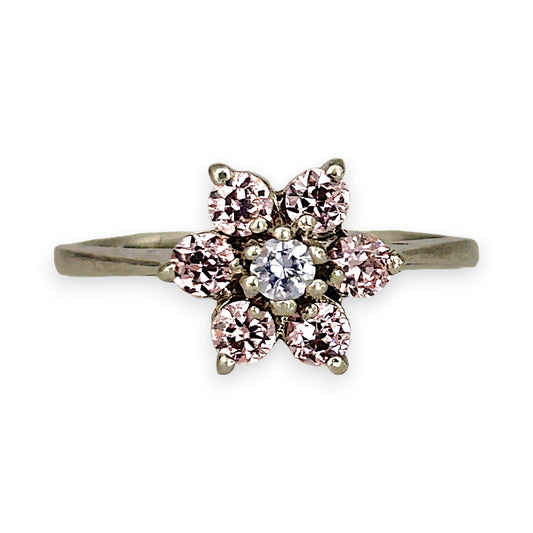 SILVER DEAL | Sterling Silver Floral Spark Ring Size O 1/2