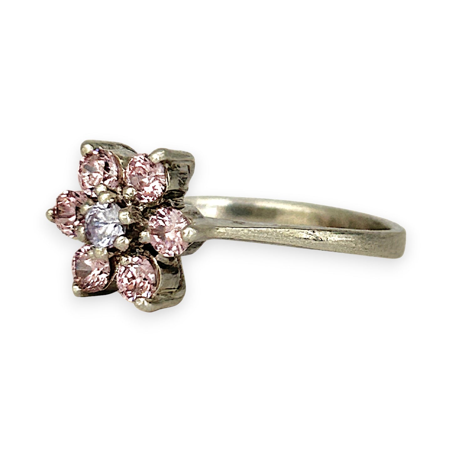 SILVER DEAL | Sterling Silver Floral Spark Ring Size O 1/2