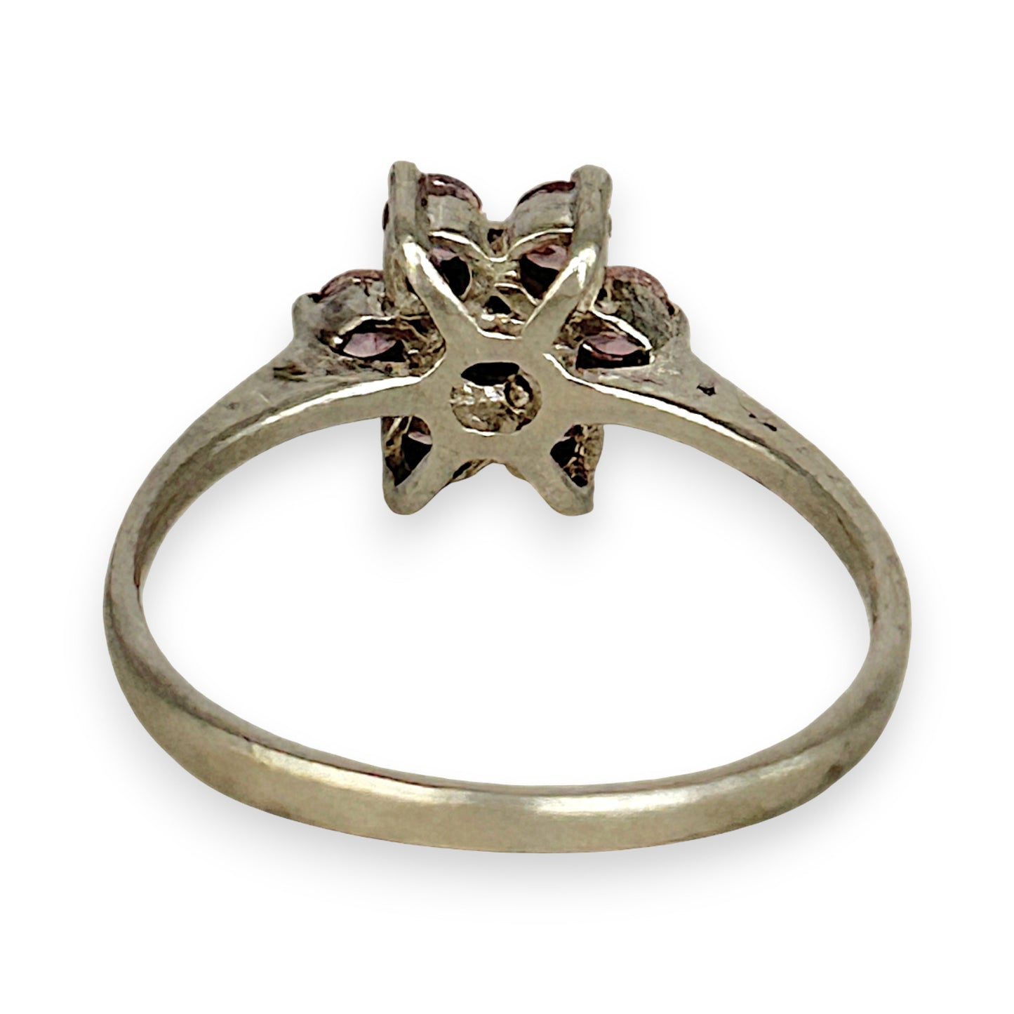SILVER DEAL | Sterling Silver Floral Spark Ring Size O 1/2