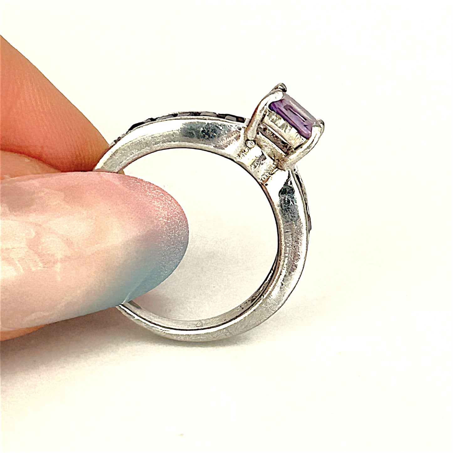 SILVER DEAL | Sterling SilverViolet Prism Amethyst Rings Size O