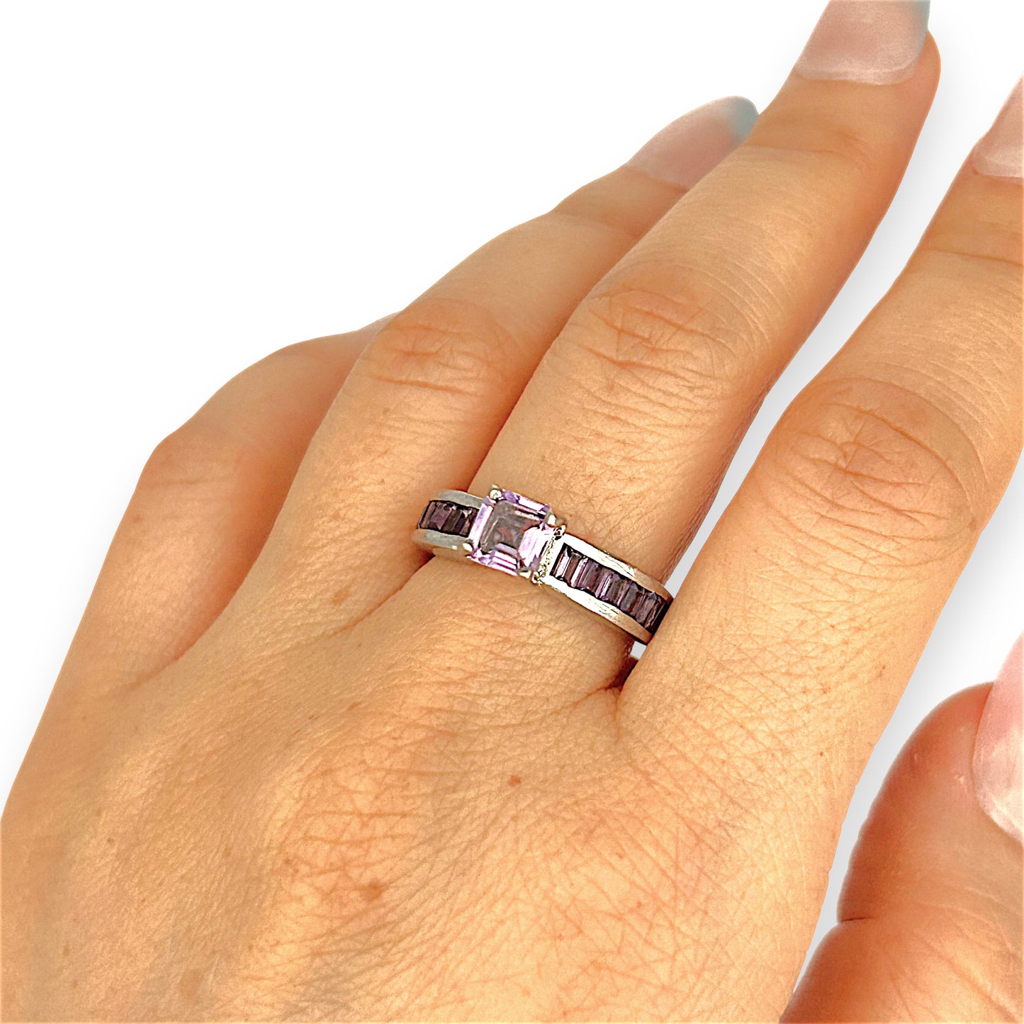 SILVER DEAL | Sterling SilverViolet Prism Amethyst Rings Size O