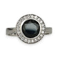 SILVER DEAL | Sterling Silver Midnight Halo Ring Size M