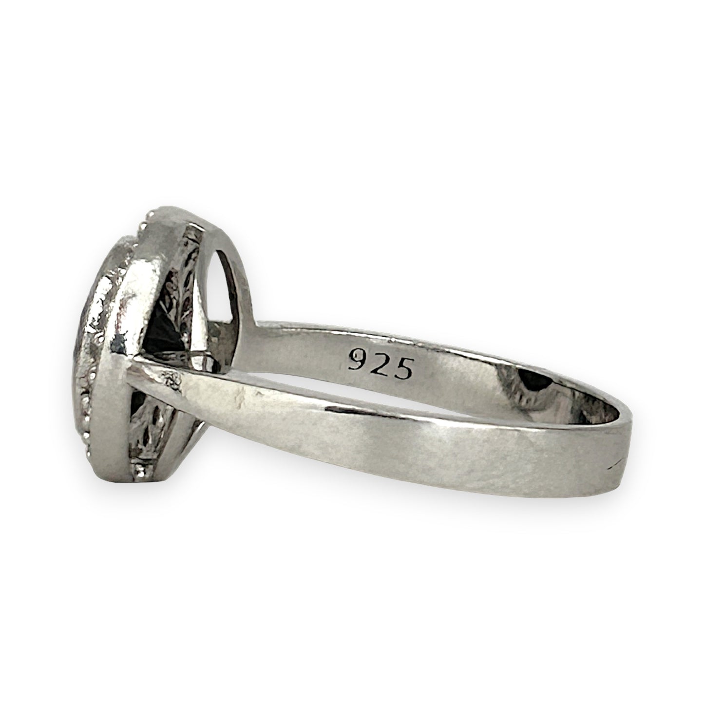 SILVER DEAL | Sterling Silver Midnight Halo Ring Size M