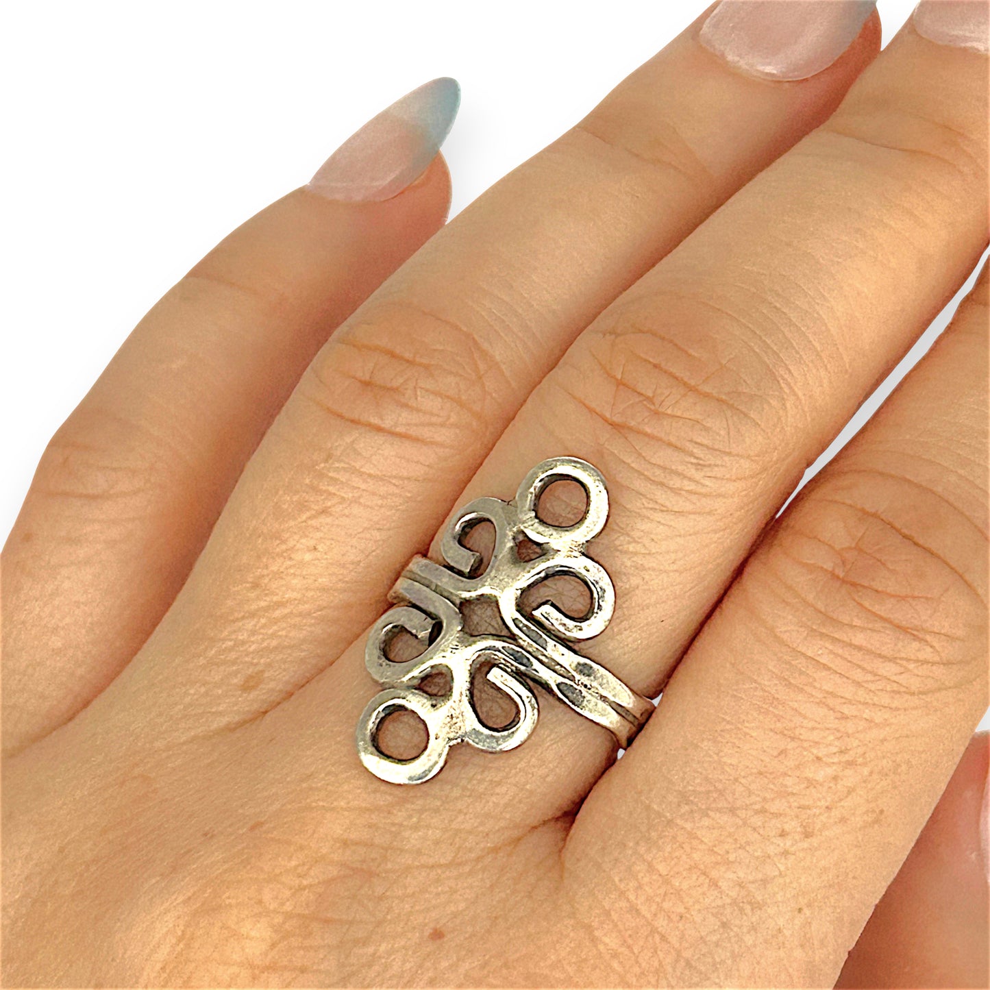 SILVER DEAL | Sterling Silver Tāwhiri Twist Rings Size N 1/2