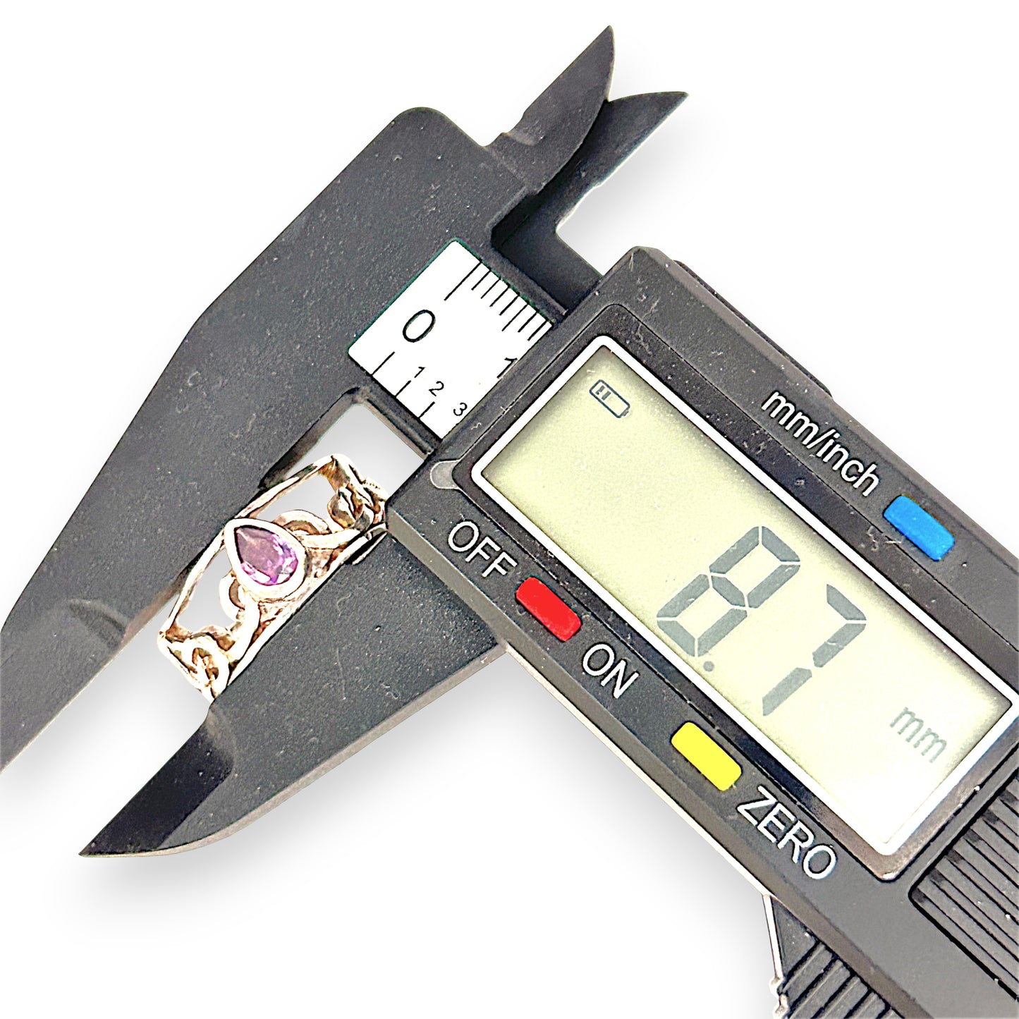 SILVER DEAL | Sterling Silver Teardrop Amethyst Ring Size P