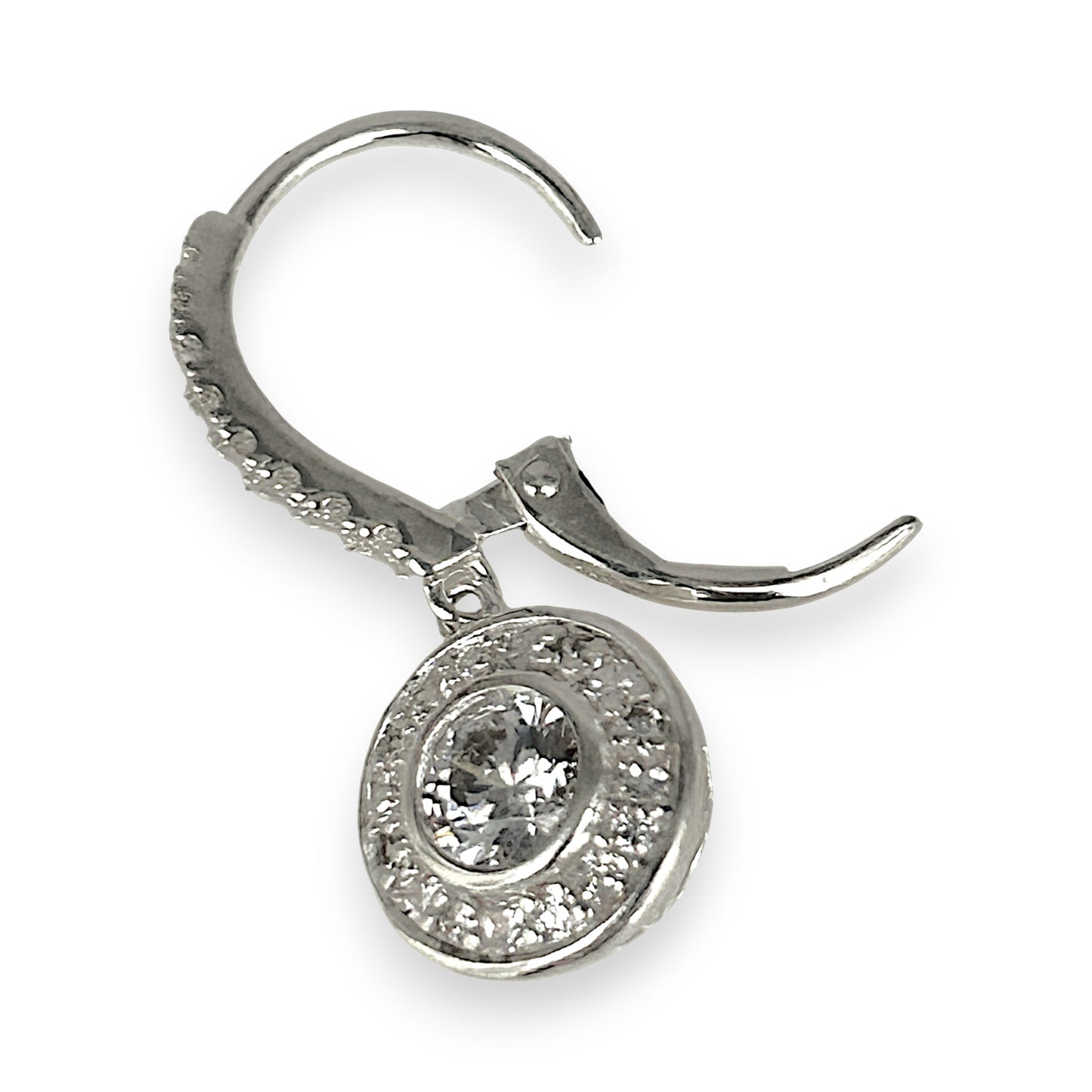 SILVER DEAL | Sterling Silver Halo Grace Drop Earrings - Refurbished