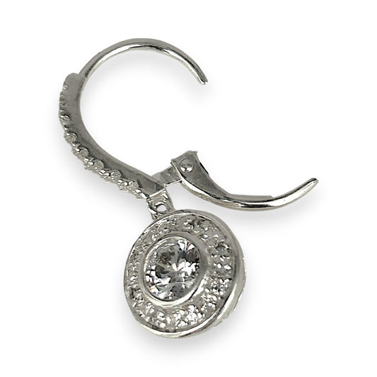 SILVER DEAL | Sterling Silver Halo Grace Drop Earrings - Refurbished