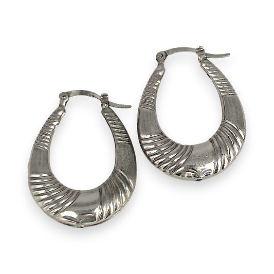 SILVER DEAL | Sterling Silver Ripple Hoop Earrings
