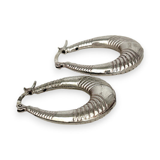 SILVER DEAL | Sterling Silver Ripple Hoop Earrings