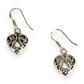 SILVER DEAL | Sterling Silver Open Heart Filigree Dangle Earrings