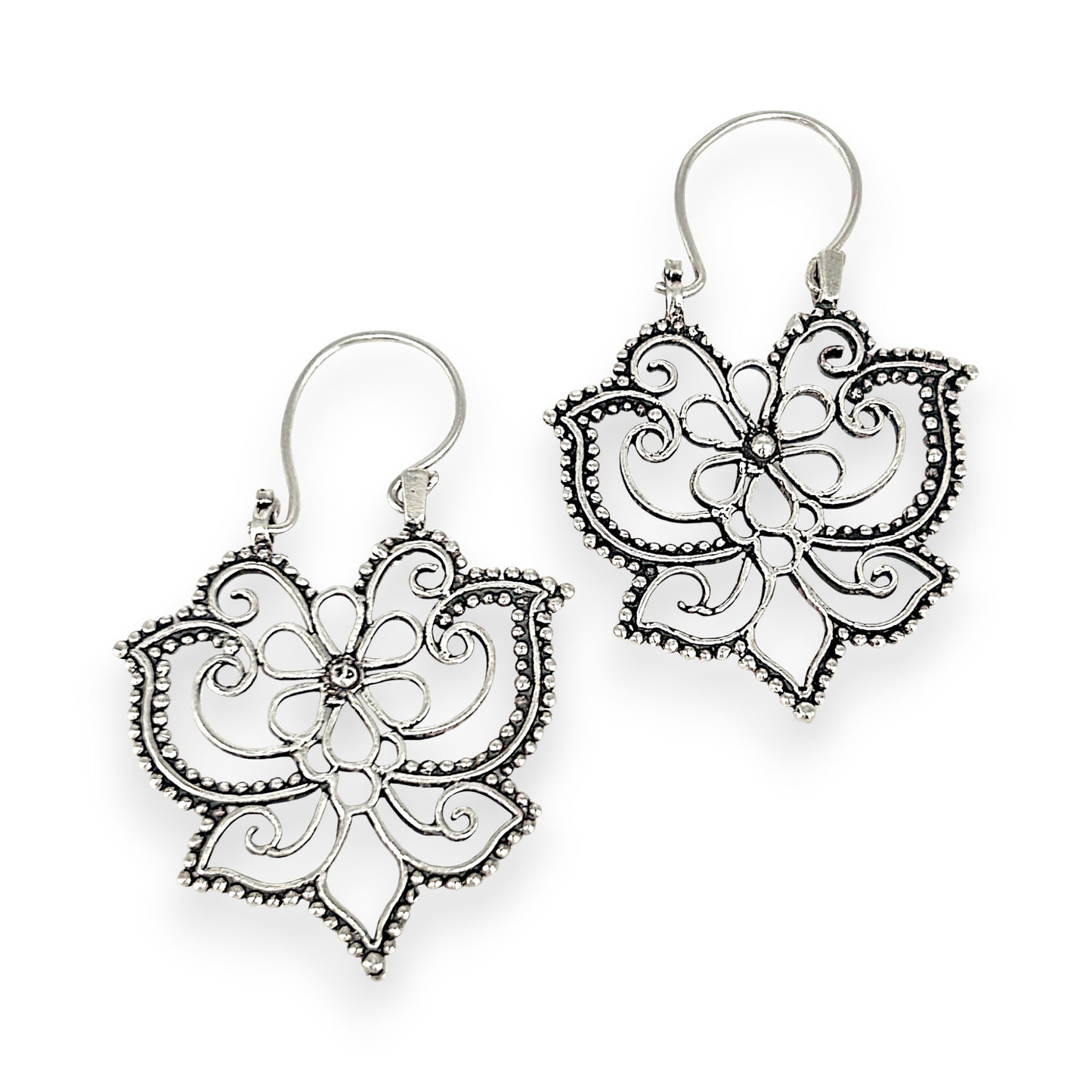 SILVER DEAL | Sterling Silver PetalLace Silver Drops Earrings