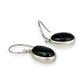 SILVER DEAL | Sterling Silver Midnight Oval Dangle Earrings