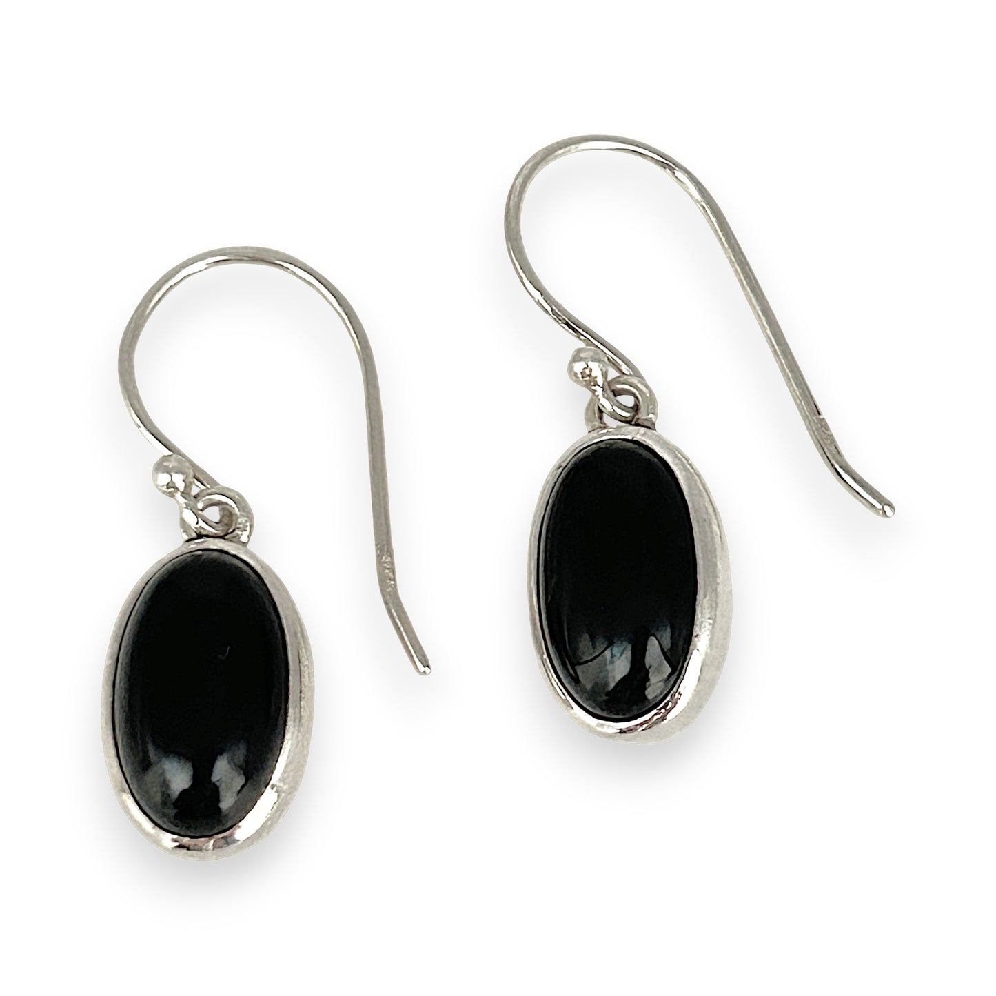 SILVER DEAL | Sterling Silver Midnight Oval Dangle Earrings