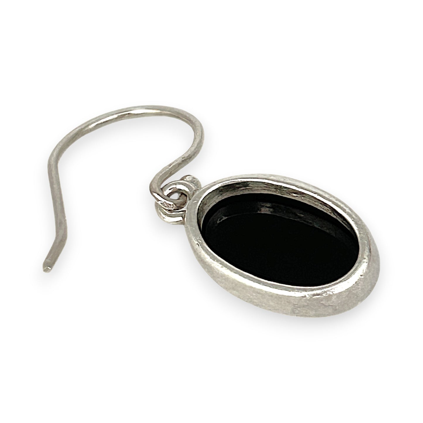 SILVER DEAL | Sterling Silver Midnight Oval Dangle Earrings