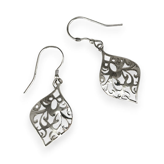 SILVER DEAL | Sterling Silver LeafLace Dangle Earrings