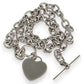 SILVER DEAL | Sterling Silver Oval Link 44cm Necklace with Heart Tag & Toggle Clasp