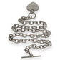 SILVER DEAL | Sterling Silver Oval Link 44cm Necklace with Heart Tag & Toggle Clasp