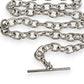 SILVER DEAL | Sterling Silver Oval Link 44cm Necklace with Heart Tag & Toggle Clasp