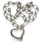 SILVER DEAL | Sterling Silver Asymmetrical Heart Pendant Necklace 42cm
