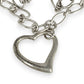 SILVER DEAL | Sterling Silver Asymmetrical Heart Pendant Necklace 42cm