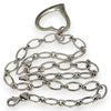 SILVER DEAL | Sterling Silver Asymmetrical Heart Pendant Necklace 42cm