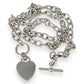 SILVER DEAL | Sterling Silver Solid Heart Toggle Necklace 42cm