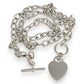 SILVER DEAL | Sterling Silver Solid Heart Toggle Necklace 42cm