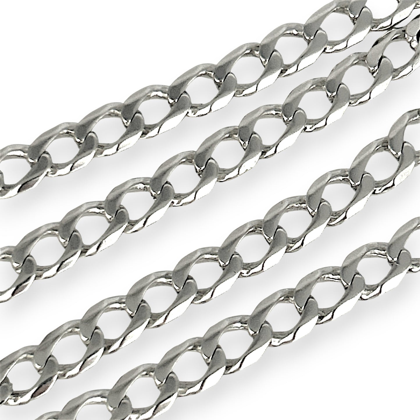 SILVER DEAL | Sterling Silver Refurbished Lustra Flat Curb Chain 59cm