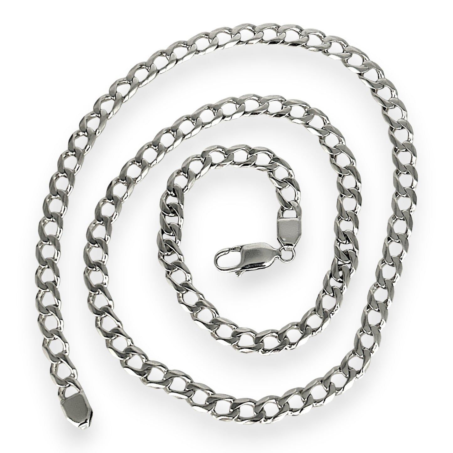 SILVER DEAL | Sterling Silver Refurbished Lustra Flat Curb Chain 59cm