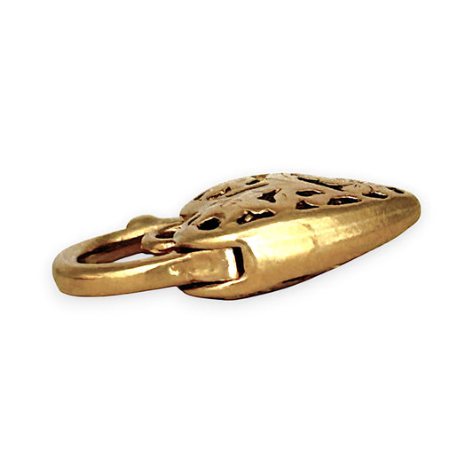 GOLD DEAL | FLASH SALE 9ct (9K) Gold Blossom Padlock Heart Pendant
