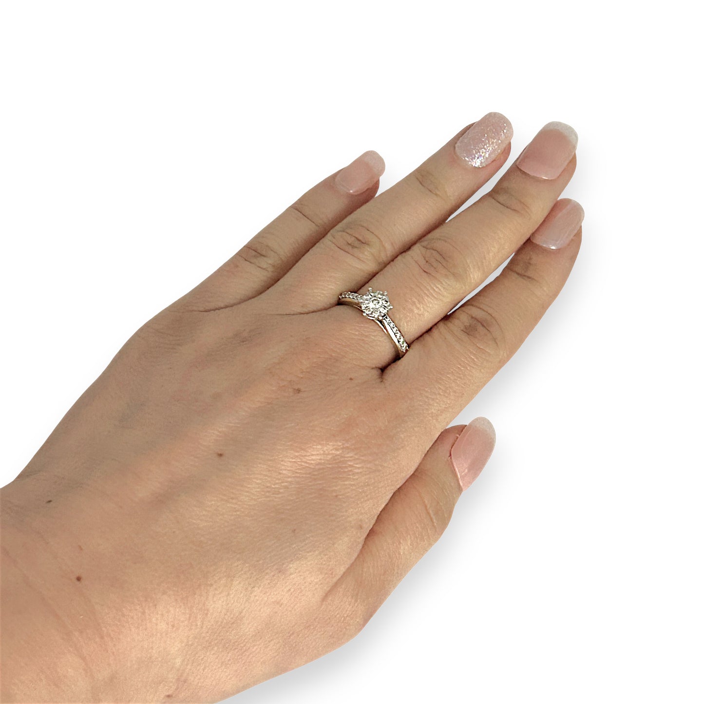 GOLD DEAL | FLASH SALE 9ct (9K) W/Y Gold Radiant Cluster Diamond Ring TDW 0.42ct Valuation $2,250