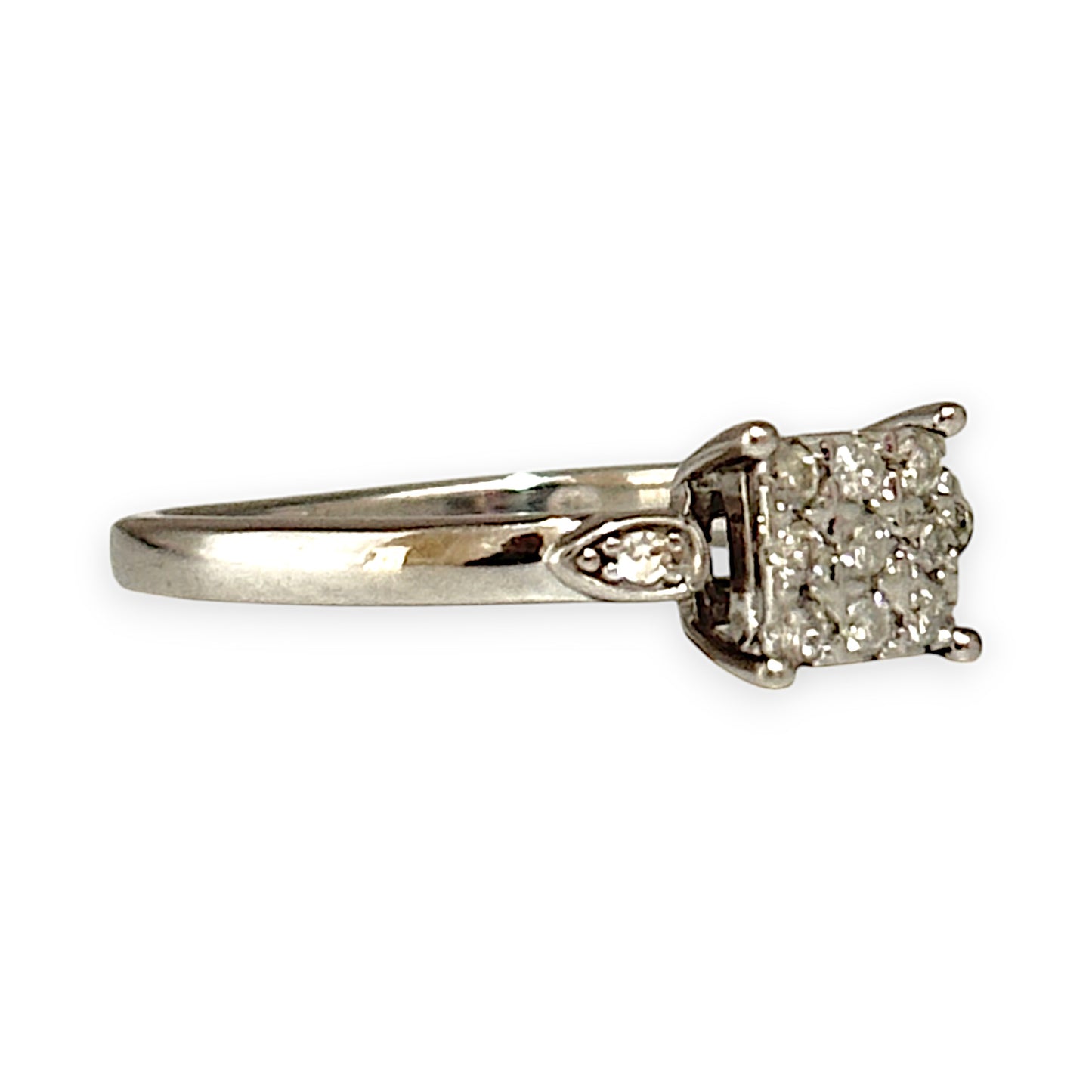 GOLD DEAL | 9ct White Gold Double Bezel Diamond Ring Valuation $950