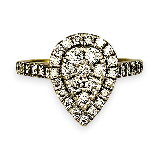 GOLD DEAL | FLASH SALE 9ct (9K) Gold Teardrop Elegance Diamond Ring TDW 0.85ct Valuation $3,600