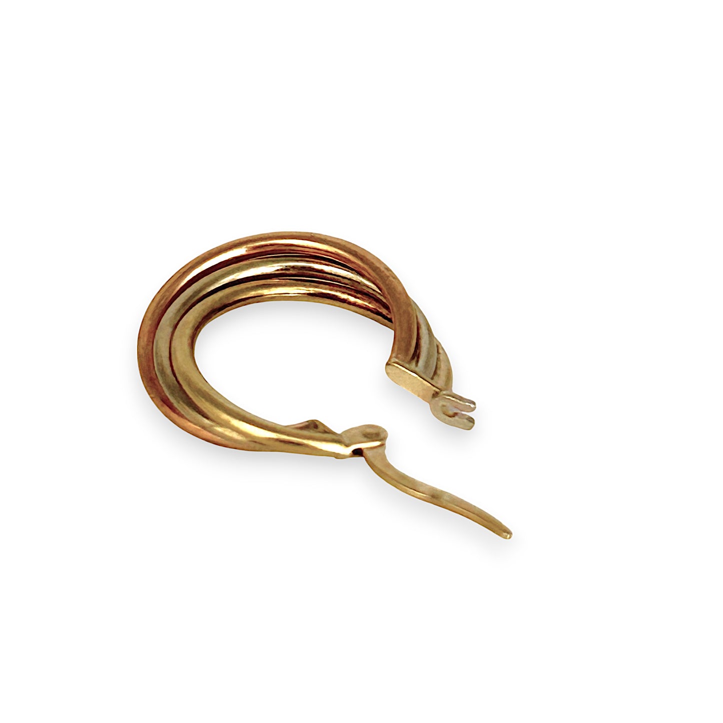 GOLD DEAL | 9ct (9K) Y/W/R Gold Loop 3 Tone Hoop Earrings