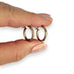 GOLD DEAL | 9K Y/W/R Gold 3 Tone Cushion Rounds Hoop Earrings