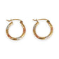 GOLD DEAL | 9K Y/W/R Gold 3 Tone Cushion Rounds Hoop Earrings