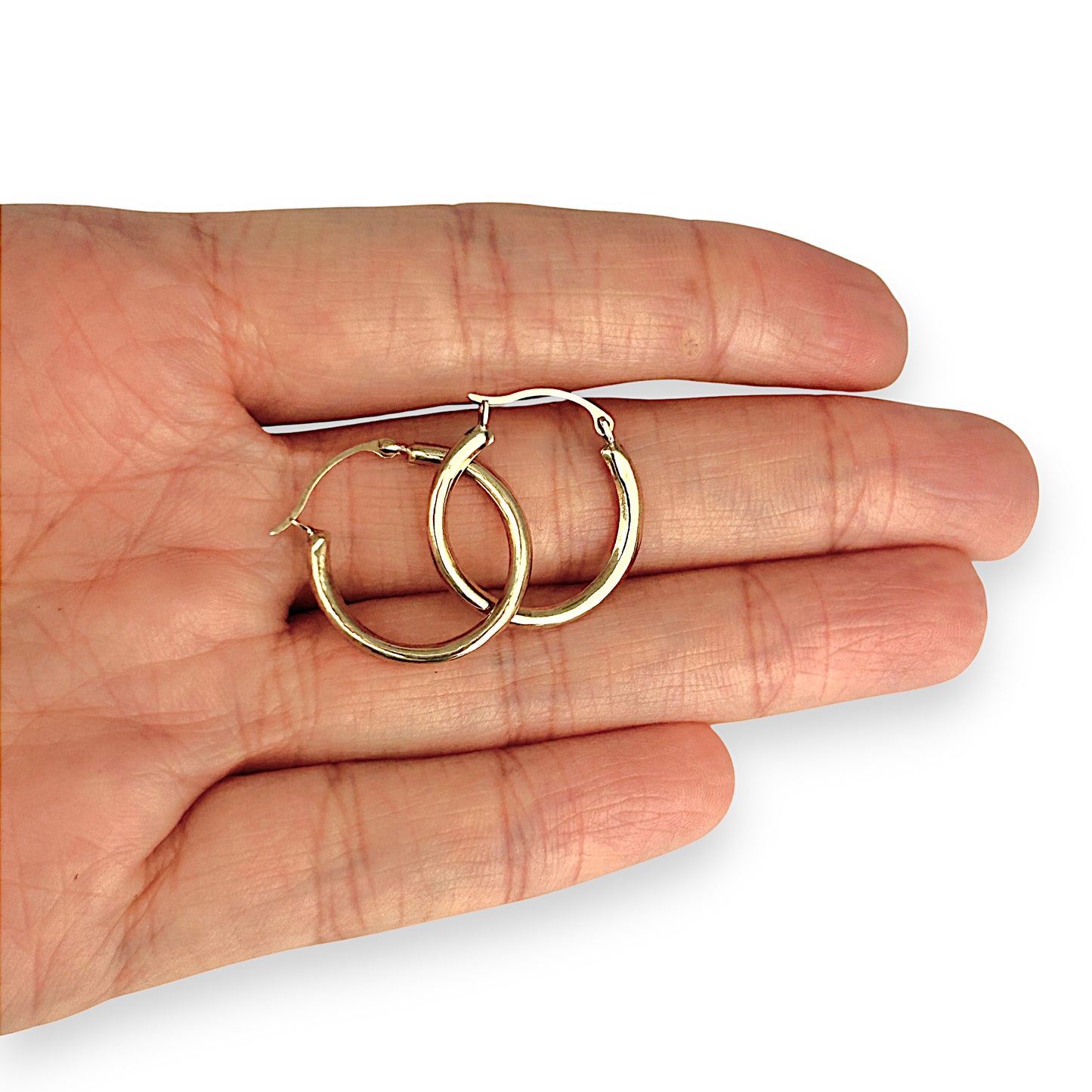 GOLD DEAL | 9K Gold Cushion Rounds Hoop Earrings