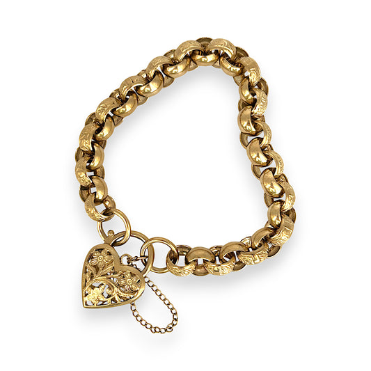 GOLD DEAL | FLASH SALE 9ct (9K) Gold Vintage Estate Day & Night Belcher Bracelet 21cm Valuation $5,900