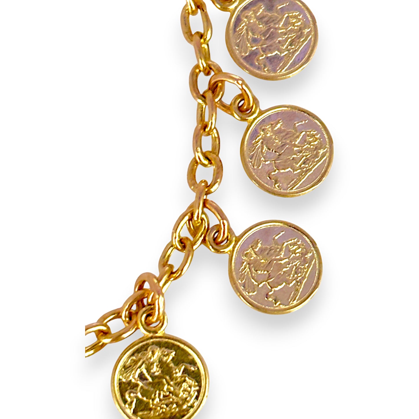 GOLD DEAL | 9ct Gold Cable Bracelet with 17 Queen Elizabeth Coins Valuation $2,990