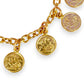GOLD DEAL | 9ct Gold Cable Bracelet with 17 Queen Elizabeth Coins Valuation $2,990